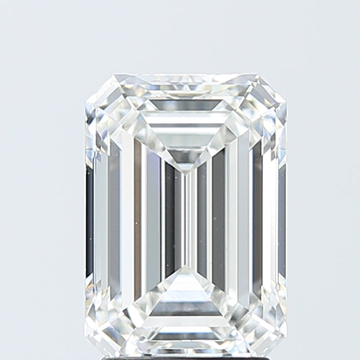 3.10 Carat Emerald Shaped, Ideal Cut, F Color, VVS2 Clarity, IGI Certified Lab Grown Diamond