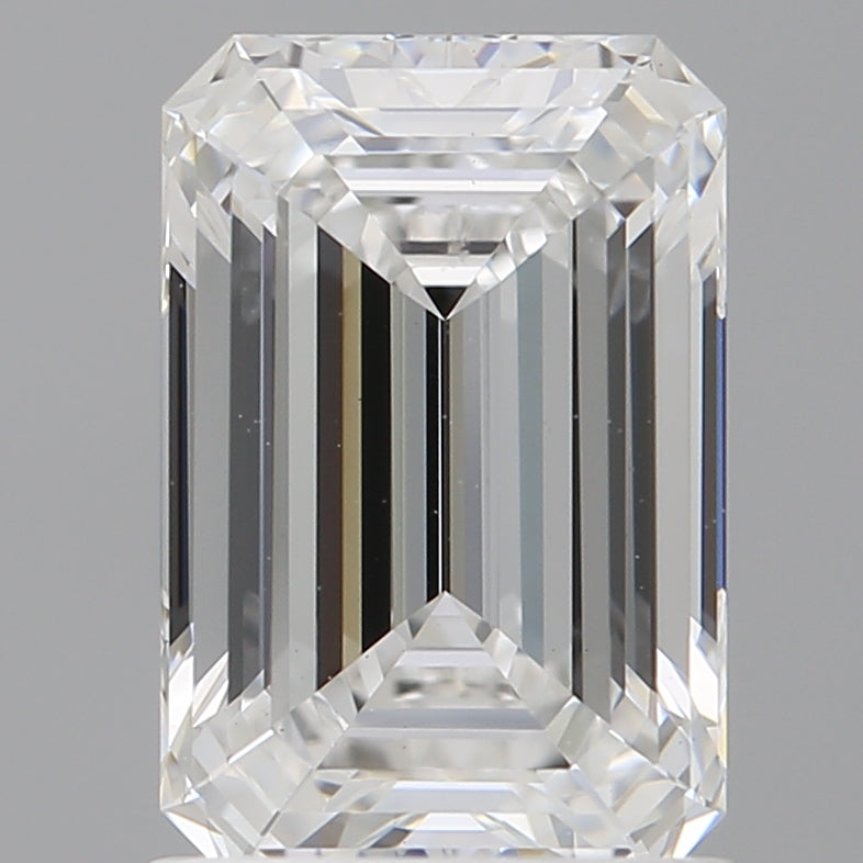 1.59 Carat Emerald Shaped, Ideal Cut, E Color, VVS2 Clarity, IGI Certified Lab Grown Diamond
