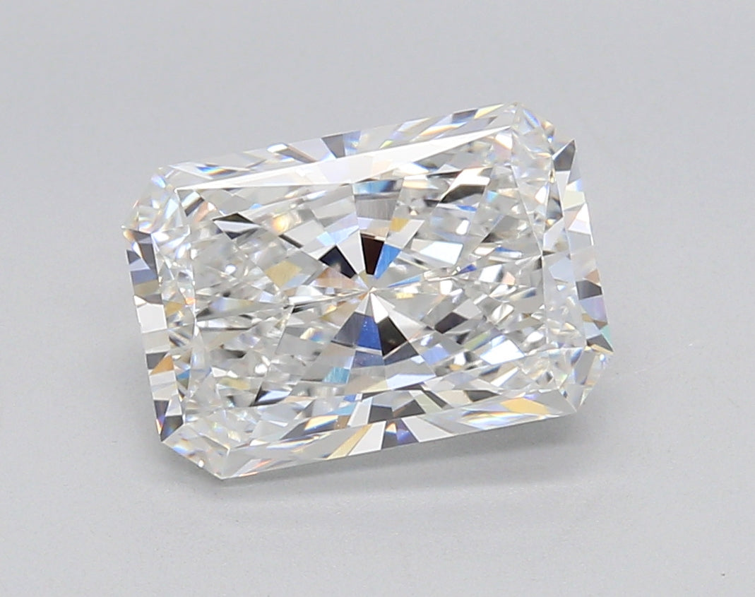 3.04 Carat Radiant Shaped, Ideal Cut, E Color, VVS1 Clarity, IGI Certified Lab Grown Diamond