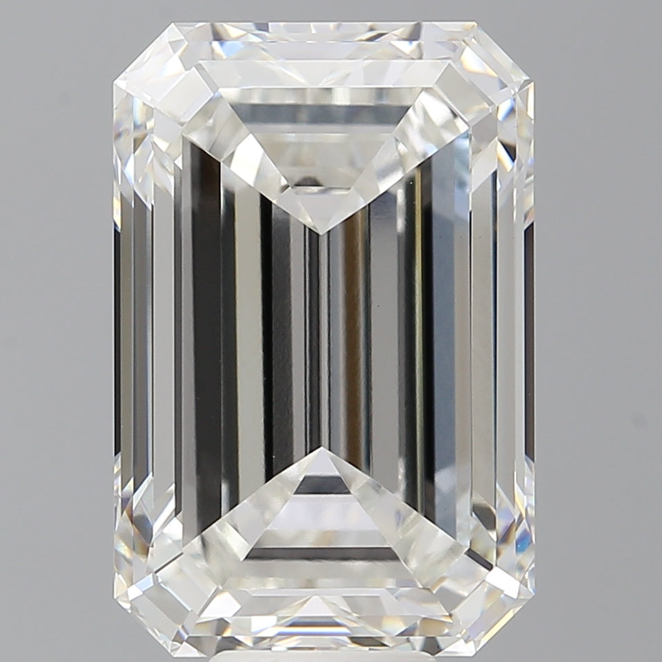 12.52 Carat Emerald Shaped, Ideal Cut, F Color, VVS2 Clarity, IGI Certified Lab Grown Diamond