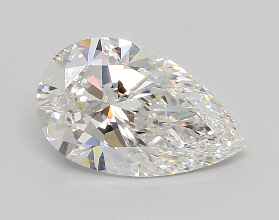 2.53 Carat Pear Shaped, Ideal Cut, F Color, VVS1 Clarity, IGI Certified Lab Grown Diamond