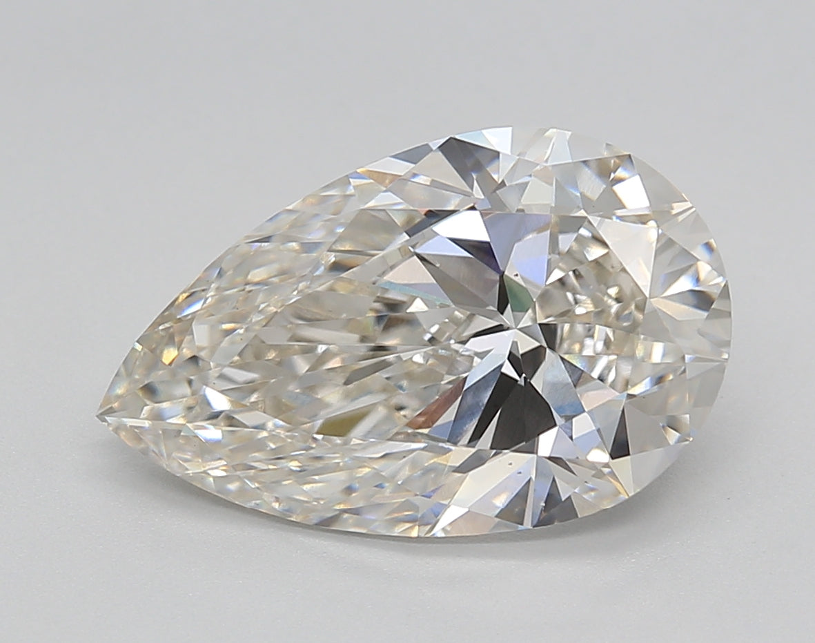 4.06 Carat Pear Shaped, Ideal Cut, H Color, VS1 Clarity, IGI Certified Lab Grown Diamond