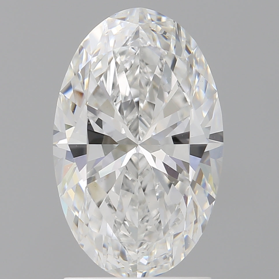 2.10 Carat Oval Shaped, Ideal Cut, E Color, VVS2 Clarity, IGI Certified Lab Grown Diamond