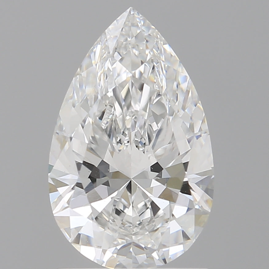 1.55 Carat Pear Shaped, Excellent Cut, E Color, VVS2 Clarity, IGI Certified Lab Grown Diamond