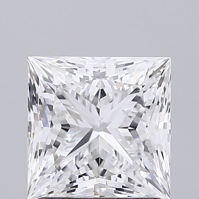 1.54 Carat Princess Shaped, Ideal Cut, D Color, VVS2 Clarity, IGI Certified Lab Grown Diamond