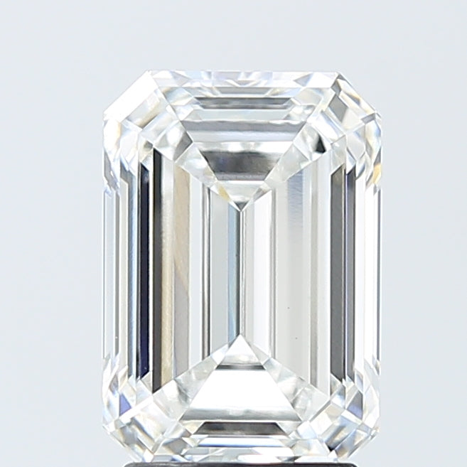 3.07 Carat Emerald Shaped, Ideal Cut, F Color, VVS2 Clarity, IGI Certified Lab Grown Diamond