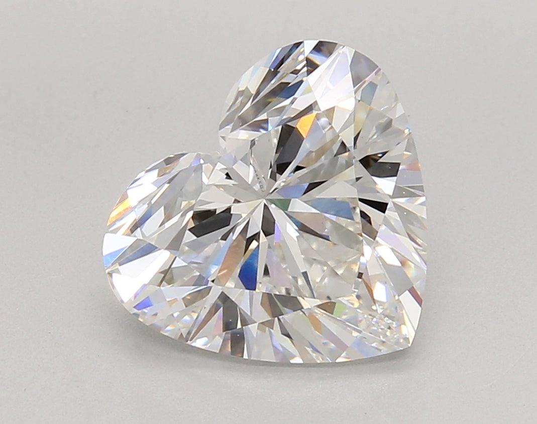 4.02 Carat Heart Shaped, Ideal Cut, E Color, VVS2 Clarity, IGI Certified Lab Grown Diamond