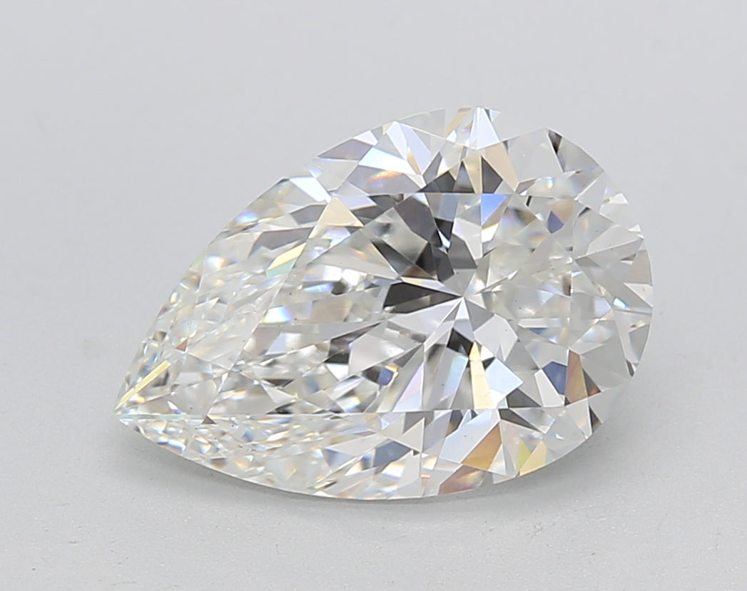 3.02 Carat Pear Shaped, Excellent Cut, G Color, VS1 Clarity, GIA Certified Lab Grown Diamond