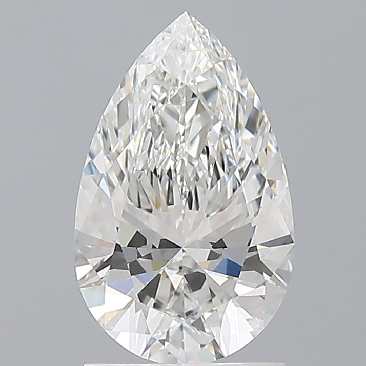 1.58 Carat Pear Shaped, Ideal Cut, F Color, VVS2 Clarity, IGI Certified Lab Grown Diamond