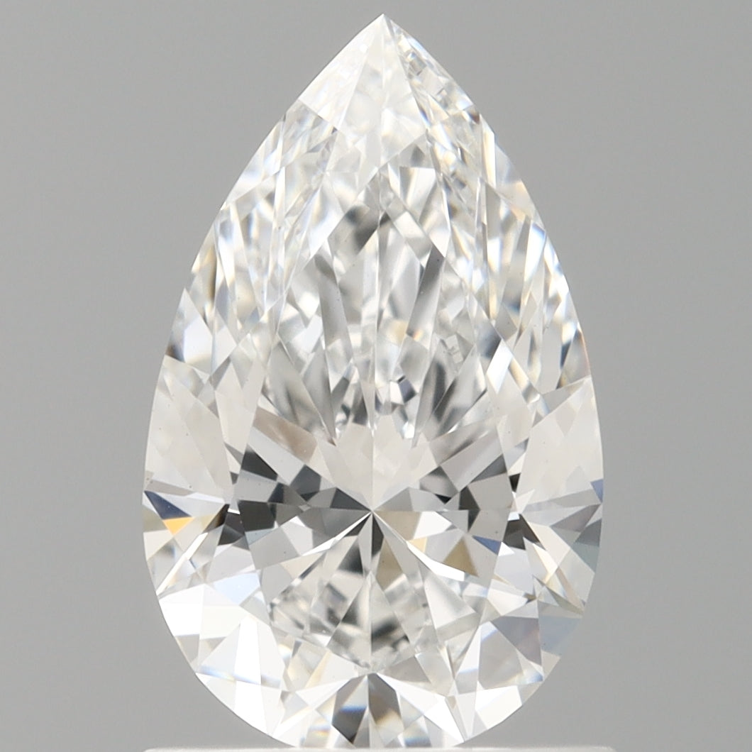 1.10 Carat Pear Shaped, Ideal Cut, D Color, VVS2 Clarity, IGI Certified Lab Grown Diamond