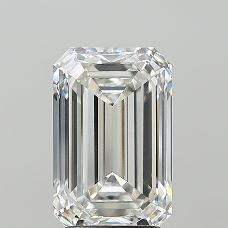 3.09 Carat Emerald Shaped, Ideal Cut, F Color, VVS2 Clarity, IGI Certified Lab Grown Diamond