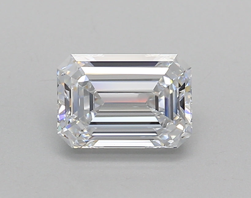 1.00 Carat Emerald Shaped, Ideal Cut, D Color, VVS2 Clarity, IGI Certified Lab Grown Diamond