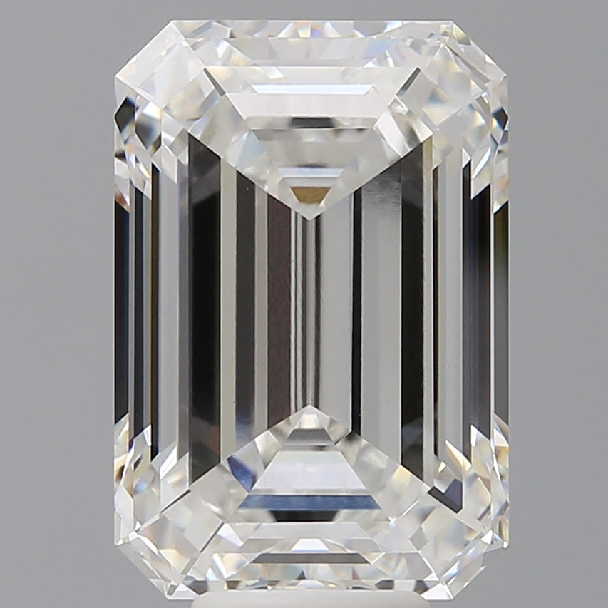 9.01 Carat Emerald Shaped, Ideal Cut, F Color, VVS2 Clarity, IGI Certified Lab Grown Diamond