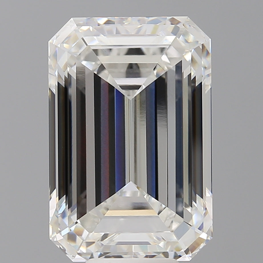 10.08 Carat Emerald Shaped, Ideal Cut, F Color, VVS2 Clarity, IGI Certified Lab Grown Diamond