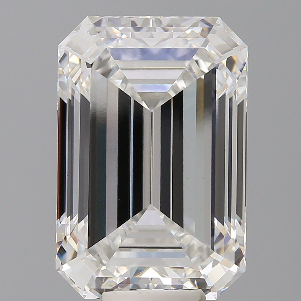 12.57 Carat Emerald Shaped, Ideal Cut, F Color, VVS2 Clarity, IGI Certified Lab Grown Diamond