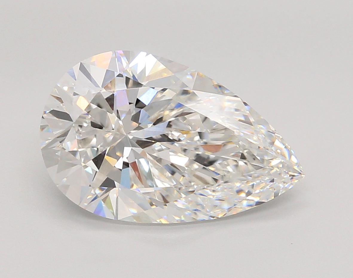 5.02 Carat Pear Shaped, Ideal Cut, E Color, VVS2 Clarity, IGI Certified Lab Grown Diamond