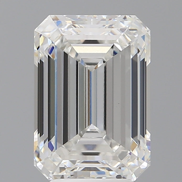 4.57 Carat Emerald Shaped, Ideal Cut, E Color, VVS2 Clarity, IGI Certified Lab Grown Diamond