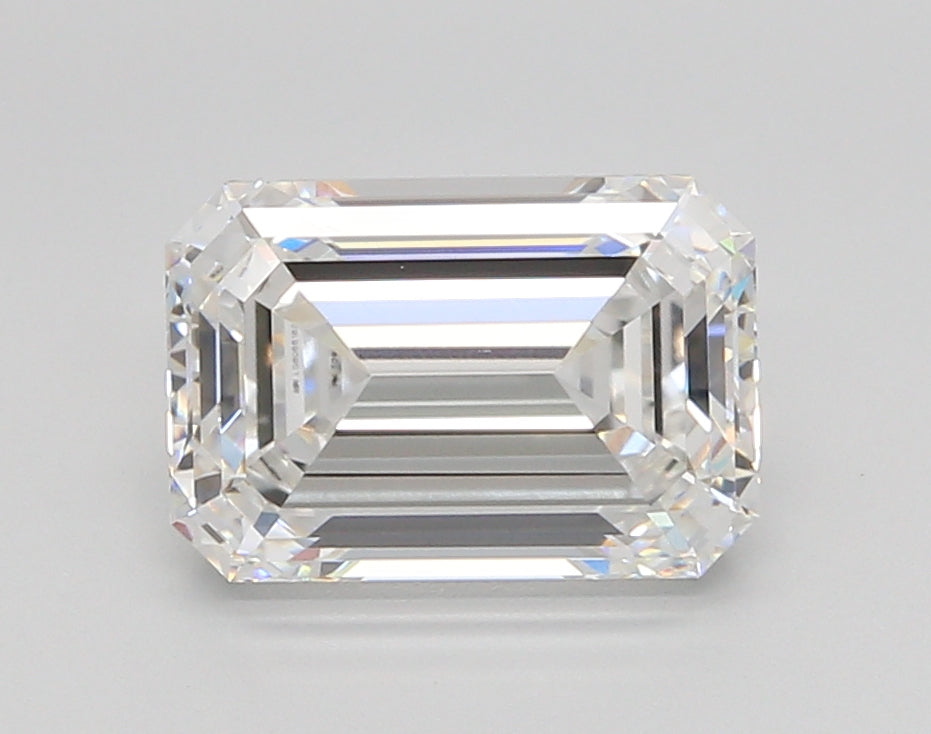 3.04 Carat Emerald Shaped, Ideal Cut, E Color, VVS2 Clarity, IGI Certified Lab Grown Diamond