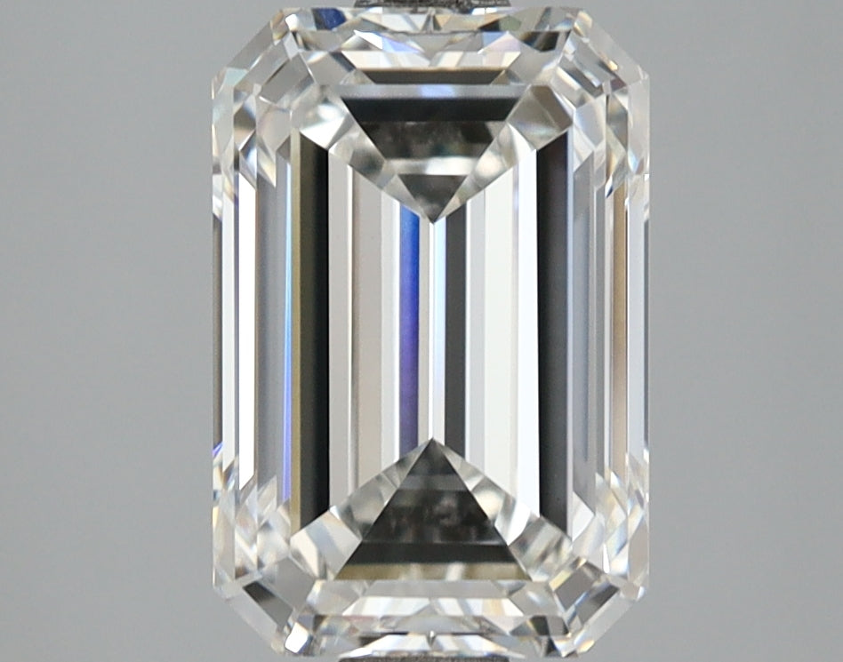 3.04 Carat Emerald Shaped, Ideal Cut, F Color, VVS2 Clarity, IGI Certified Lab Grown Diamond