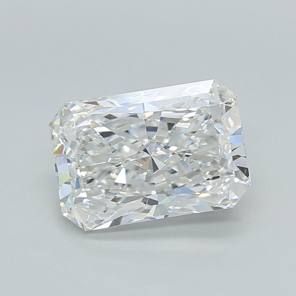 2.76 Carat Radiant Shaped, Ideal Cut, E Color, VVS2 Clarity, IGI Certified Lab Grown Diamond
