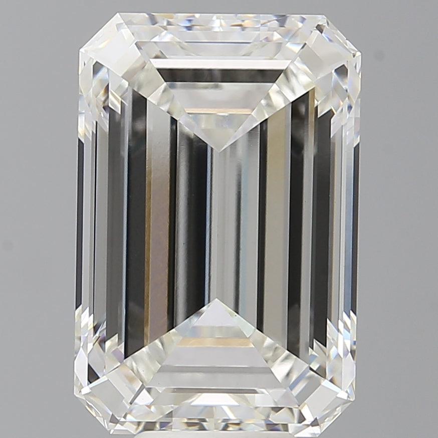 9.57 Carat Emerald Shaped, Ideal Cut, F Color, VVS2 Clarity, IGI Certified Lab Grown Diamond