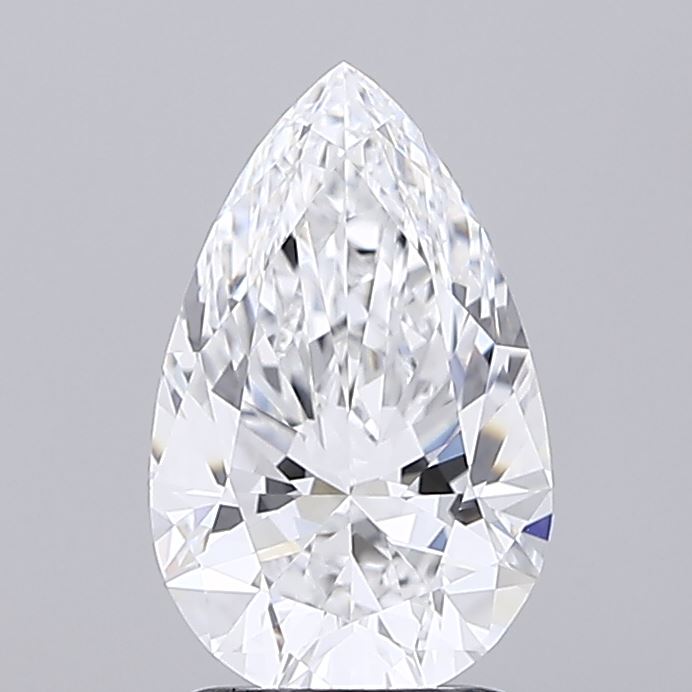 2.03 Carat Pear Shaped, Ideal Cut, D Color, IF Clarity, IGI Certified Lab Grown Diamond