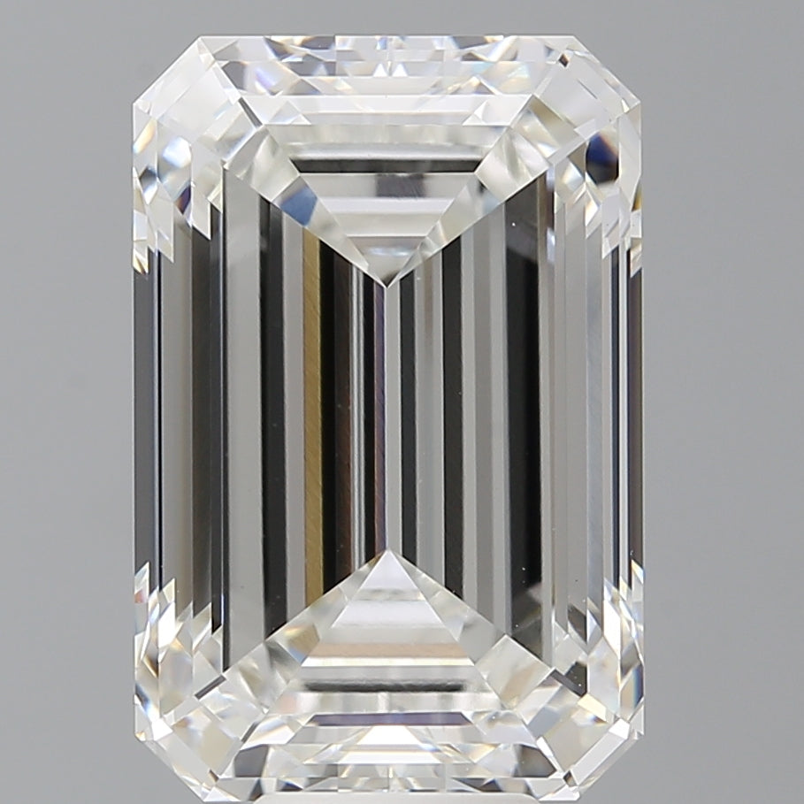 10.55 Carat Emerald Shaped, Ideal Cut, F Color, VVS2 Clarity, IGI Certified Lab Grown Diamond