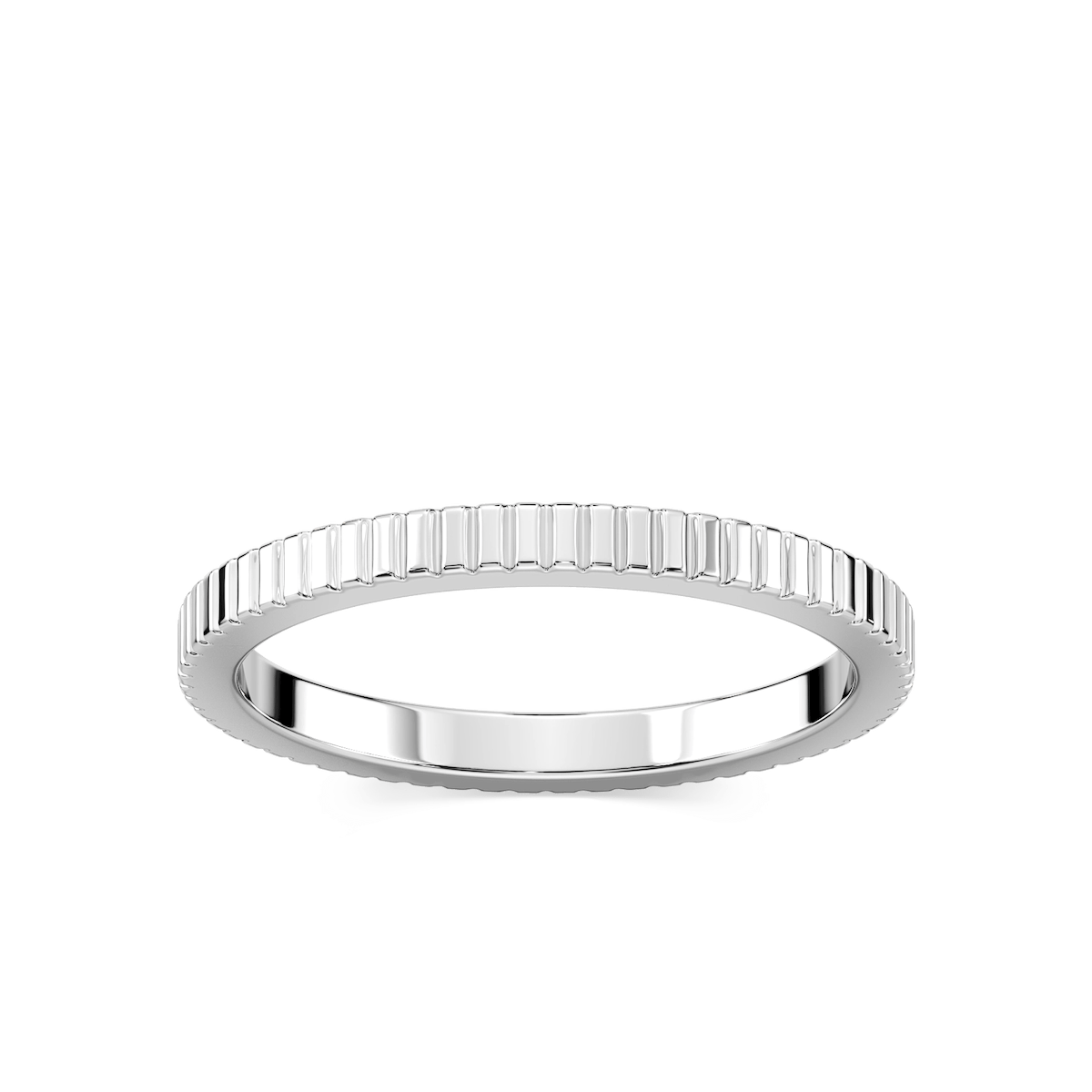 Suvi 2.00mm Fluted Plain Metal Band