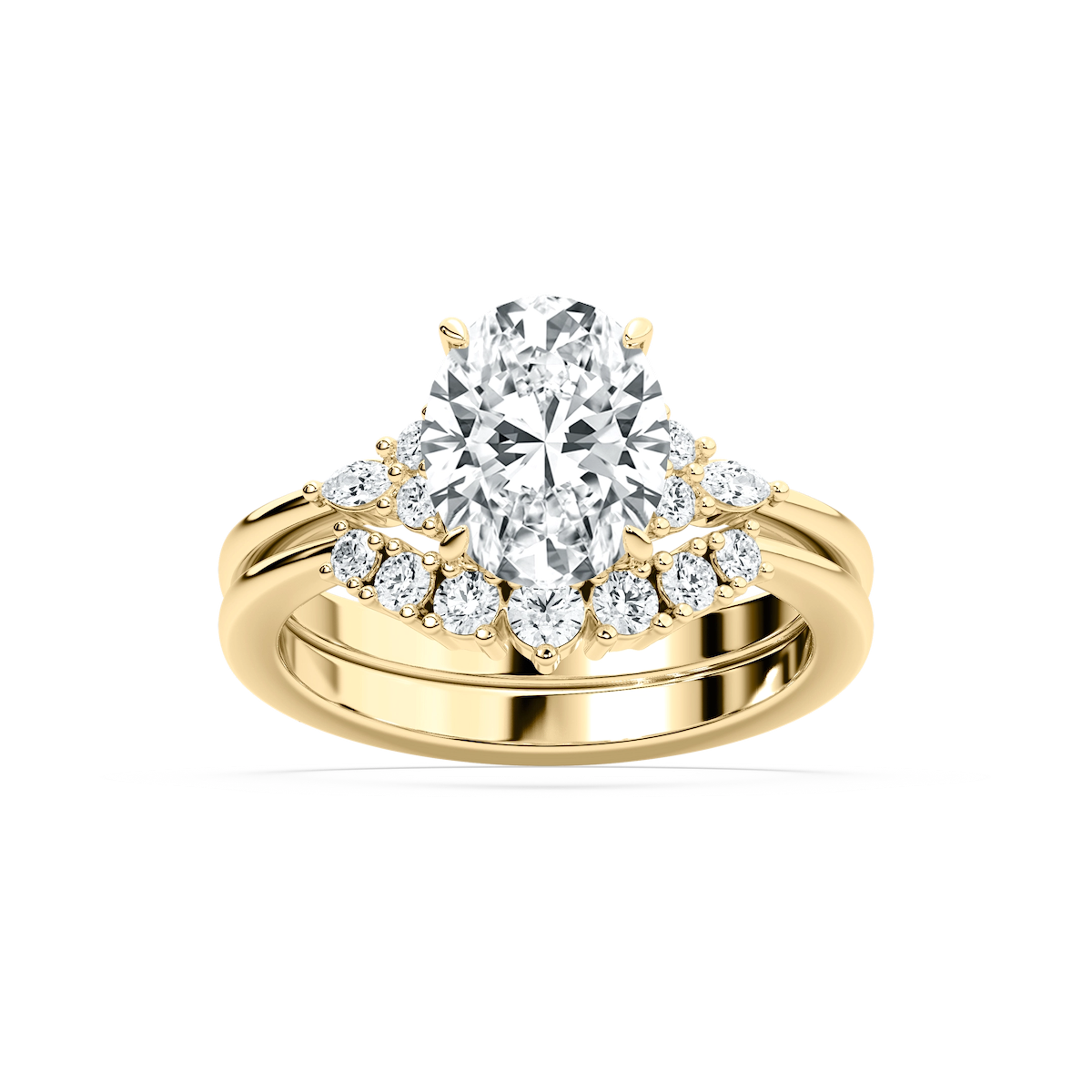 Talia 2 ⅞ ctw Oval Lab Grown Diamond Accented Wedding Set