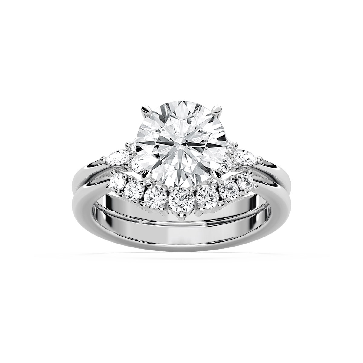 Talia 2 ⅞ ctw Round Lab Grown Diamond Accented Wedding Set