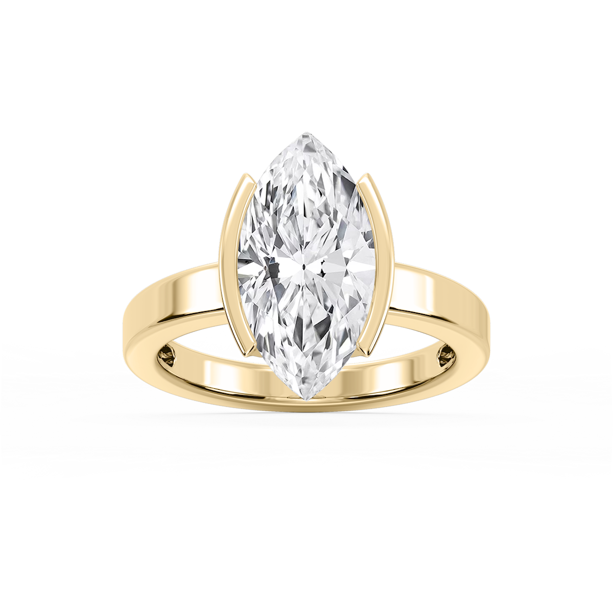 Teagan Marquise Lab Grown Diamond Half Bezel Solitaire Engagement Ring