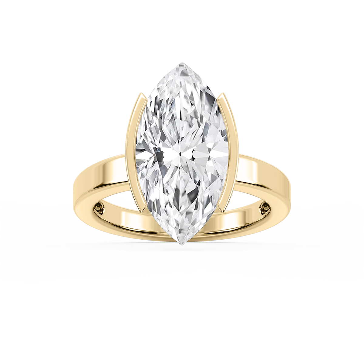 Teagan Marquise Lab Grown Diamond Half Bezel Solitaire Engagement Ring