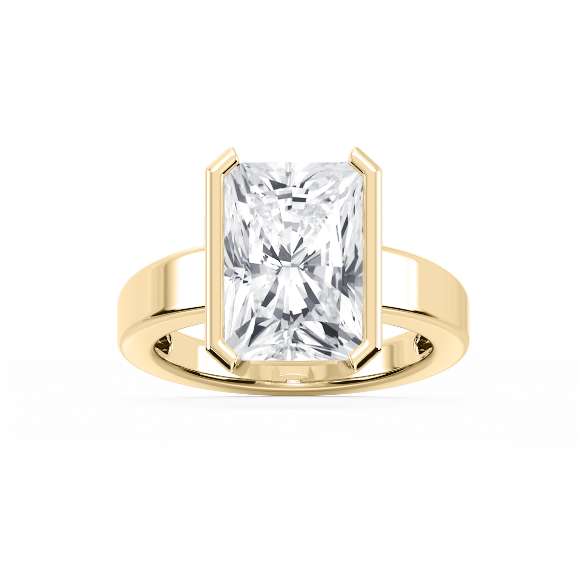 Teagan Radiant Lab Grown Diamond Half Bezel Solitaire Engagement Ring