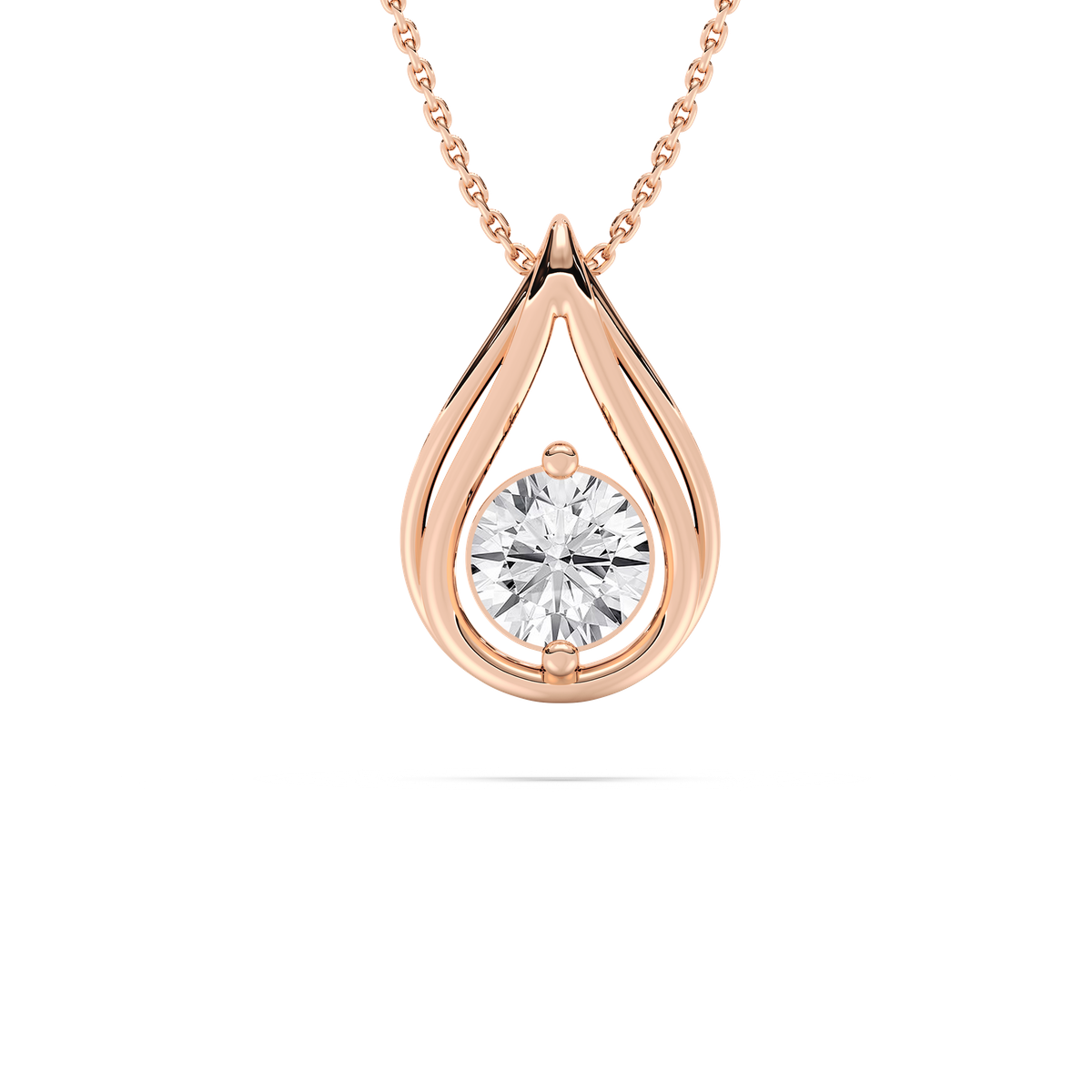 1 ctw Round Lab Grown Diamond Teardrop Pendant  - 18 Inches