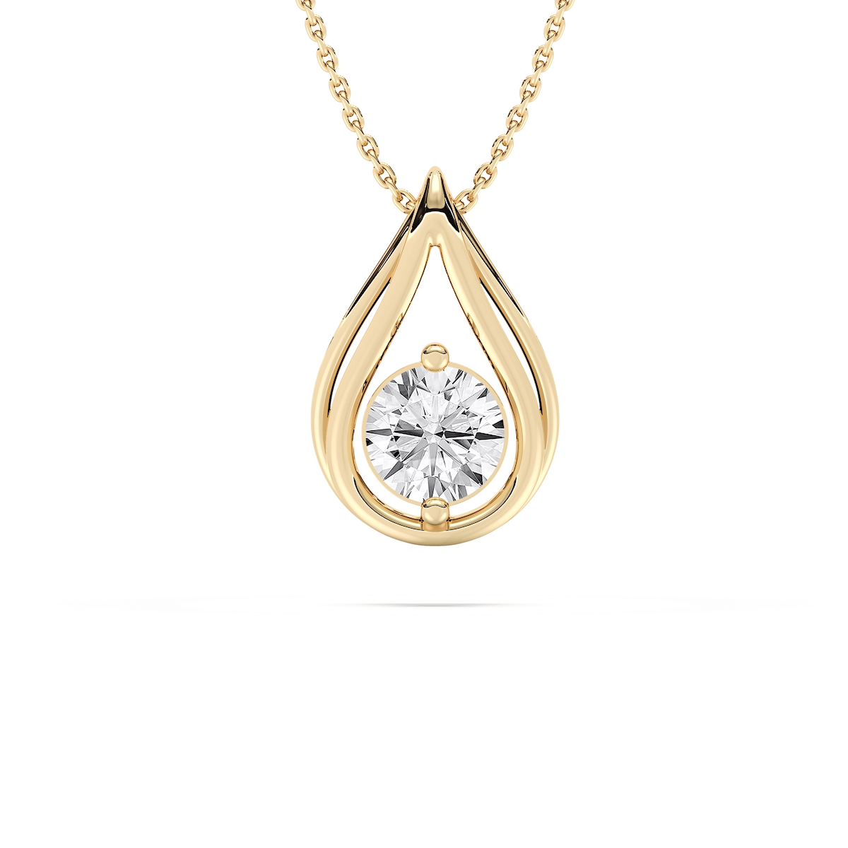 1 ctw Round Lab Grown Diamond Teardrop Pendant  - 18 Inches