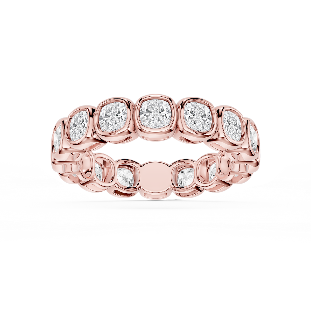 Tess Cushion Lab Grown Diamond Bezel Eternity Band
