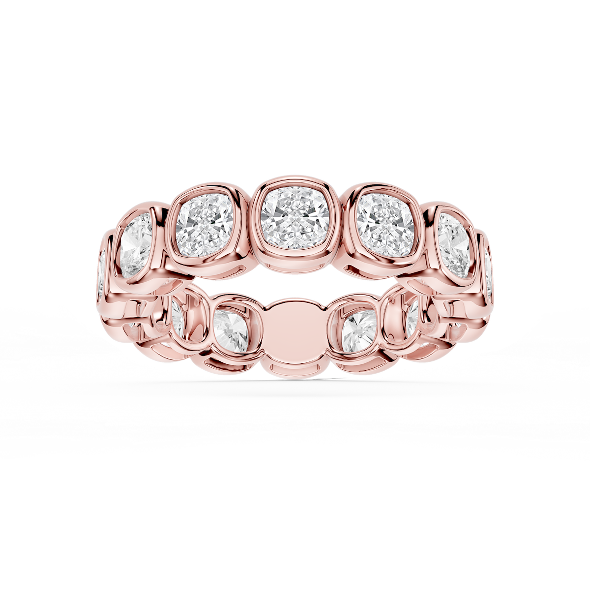 Tess Cushion Lab Grown Diamond Bezel Eternity Band