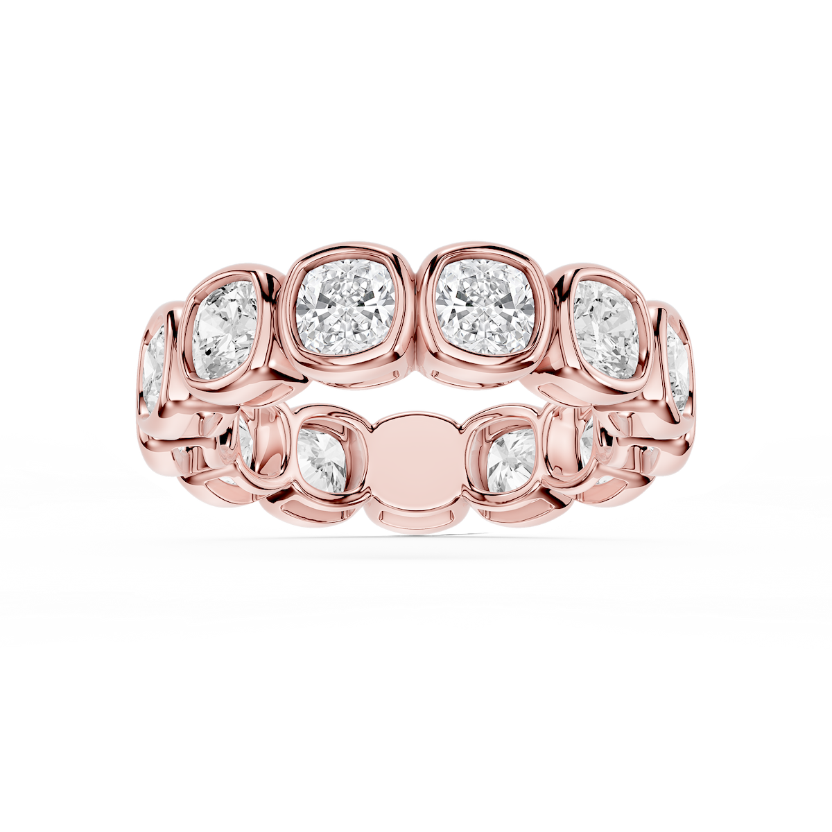Tess Cushion Lab Grown Diamond Bezel Eternity Band