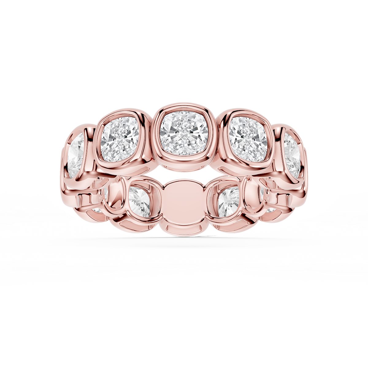 Tess Cushion Lab Grown Diamond Bezel Eternity Band