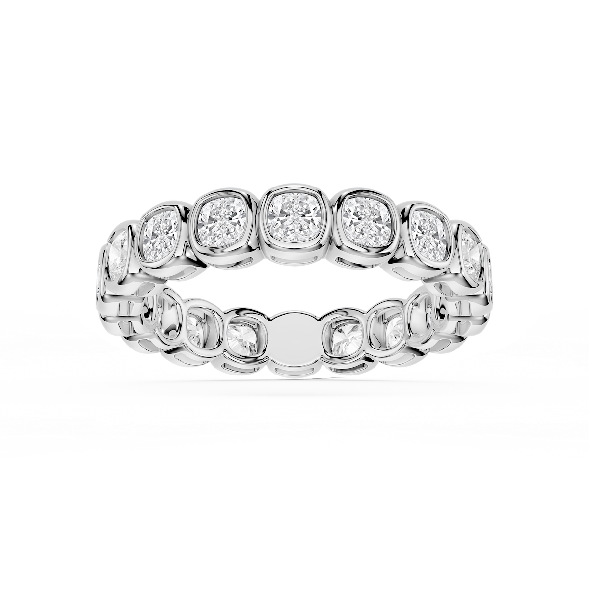 Tess Cushion Lab Grown Diamond Bezel Eternity Band