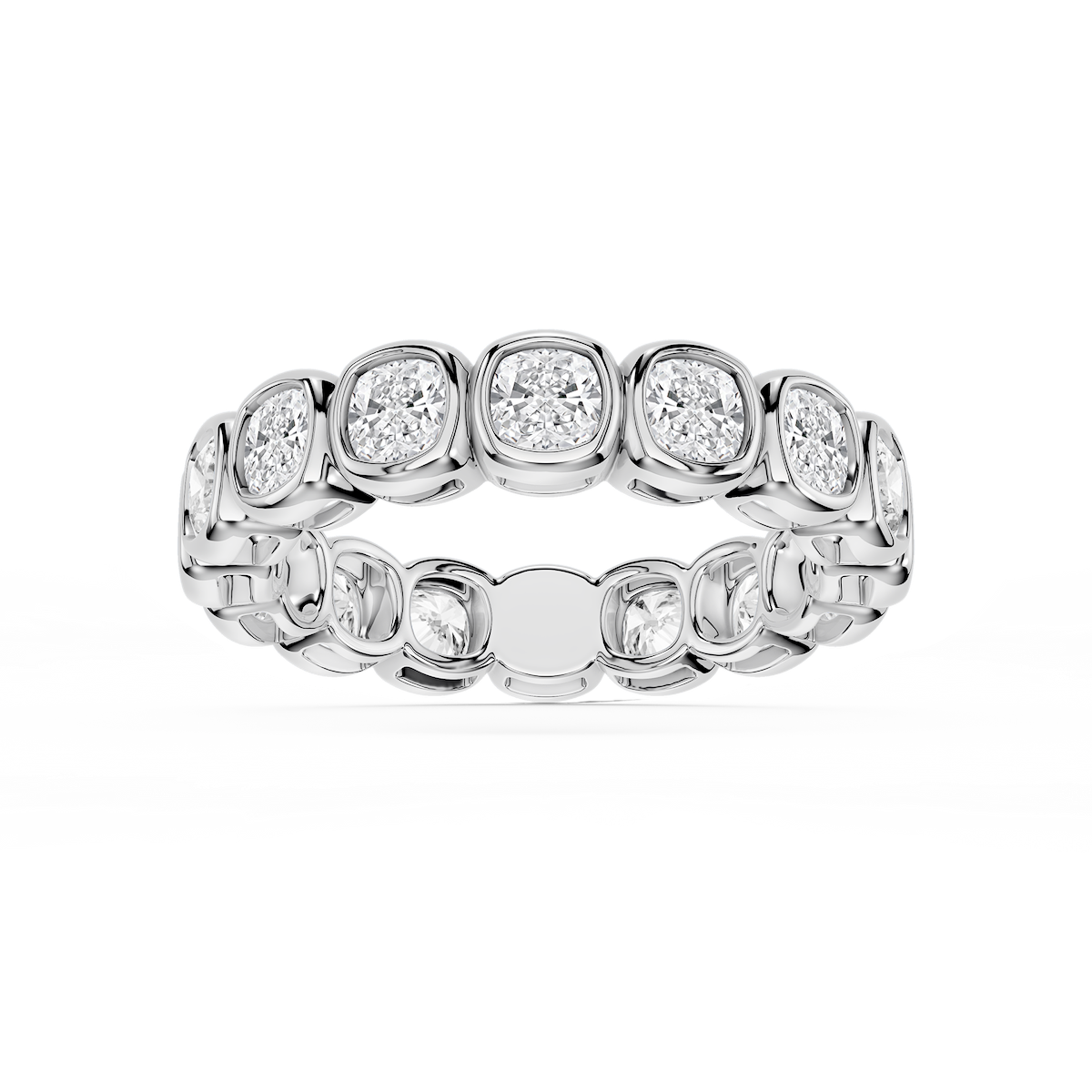 Tess Cushion Lab Grown Diamond Bezel Eternity Band