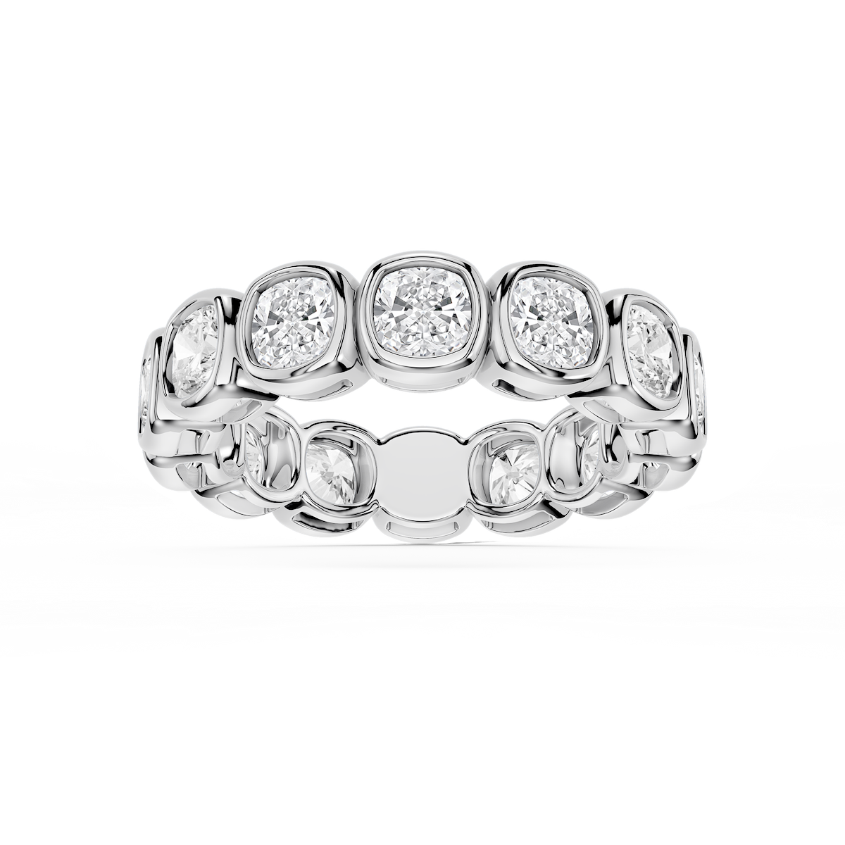 Tess Cushion Lab Grown Diamond Bezel Eternity Band