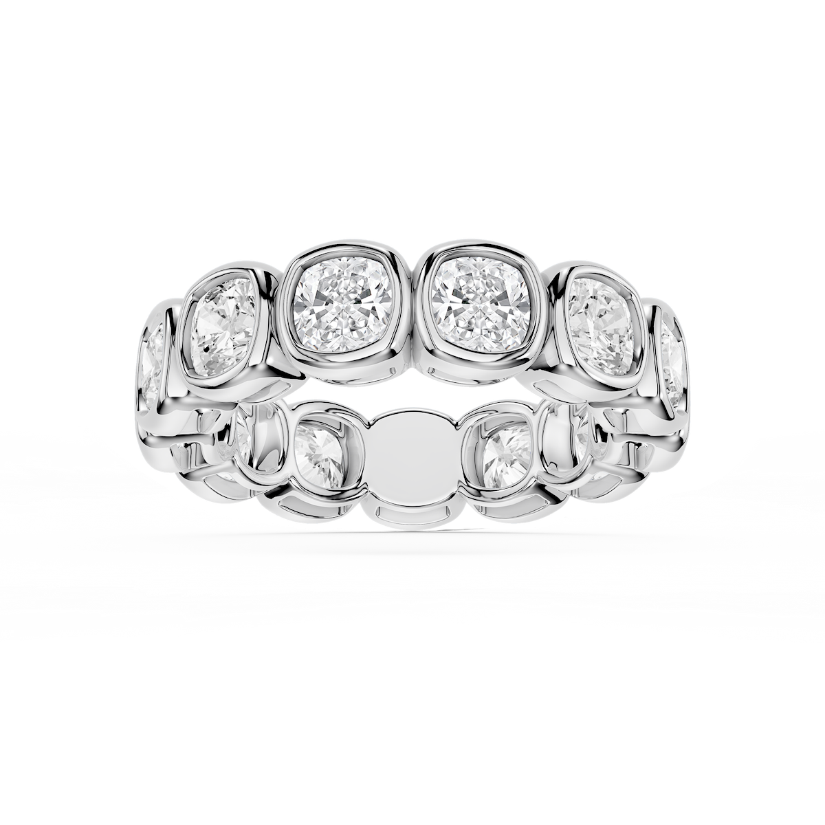 Tess Cushion Lab Grown Diamond Bezel Eternity Band