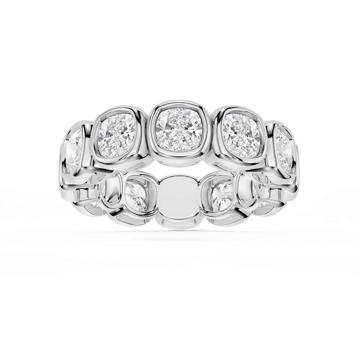 Tess Cushion Lab Grown Diamond Bezel Eternity Band