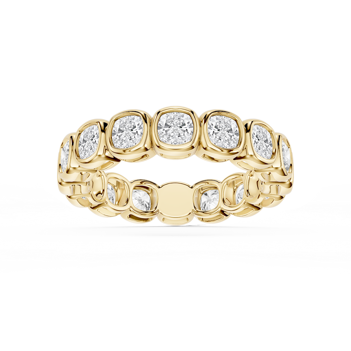 Tess Cushion Lab Grown Diamond Bezel Eternity Band