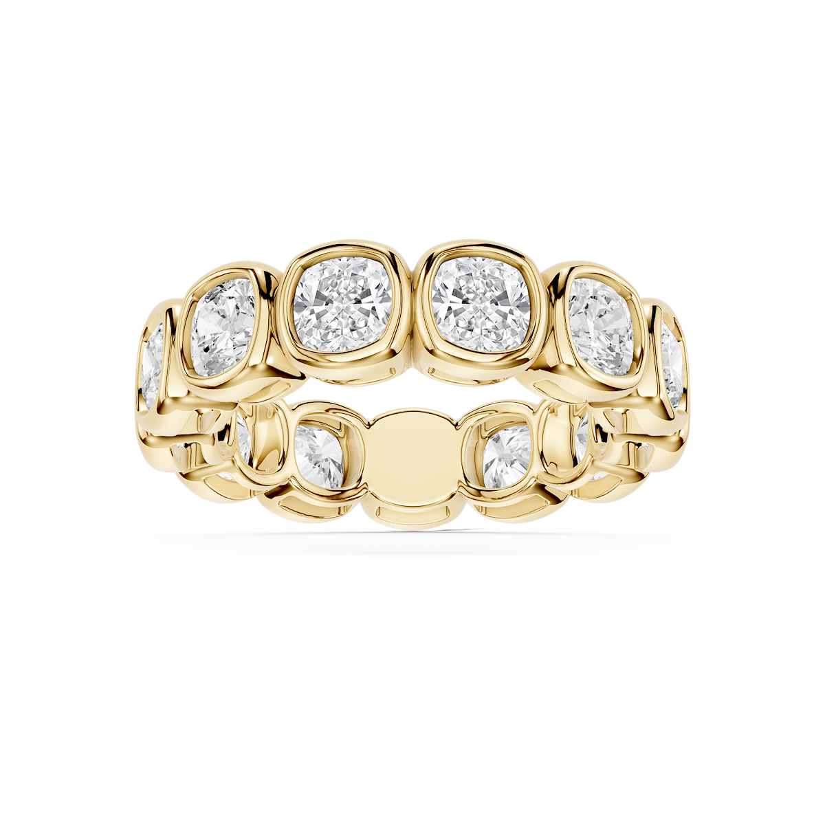 Tess Cushion Lab Grown Diamond Bezel Eternity Band