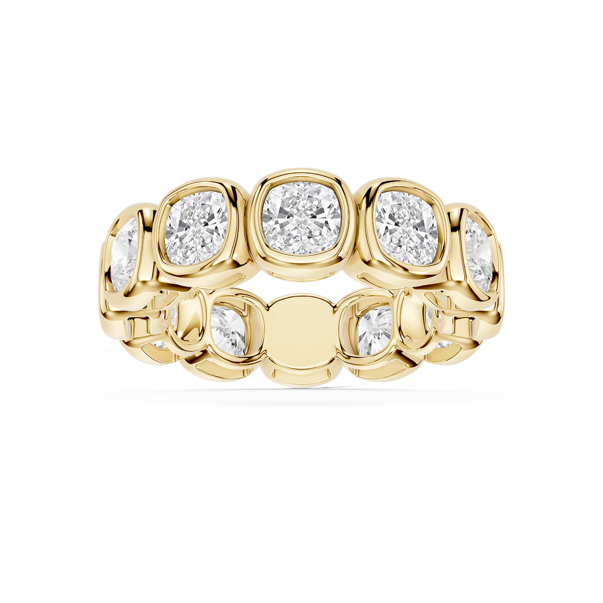 Tess Cushion Lab Grown Diamond Bezel Eternity Band