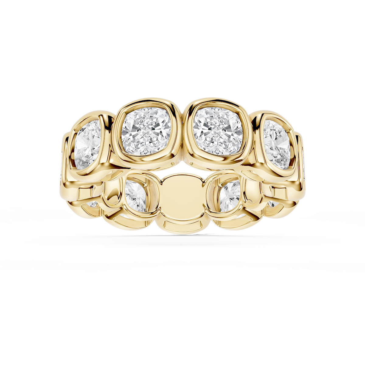Tess Cushion Lab Grown Diamond Bezel Eternity Band