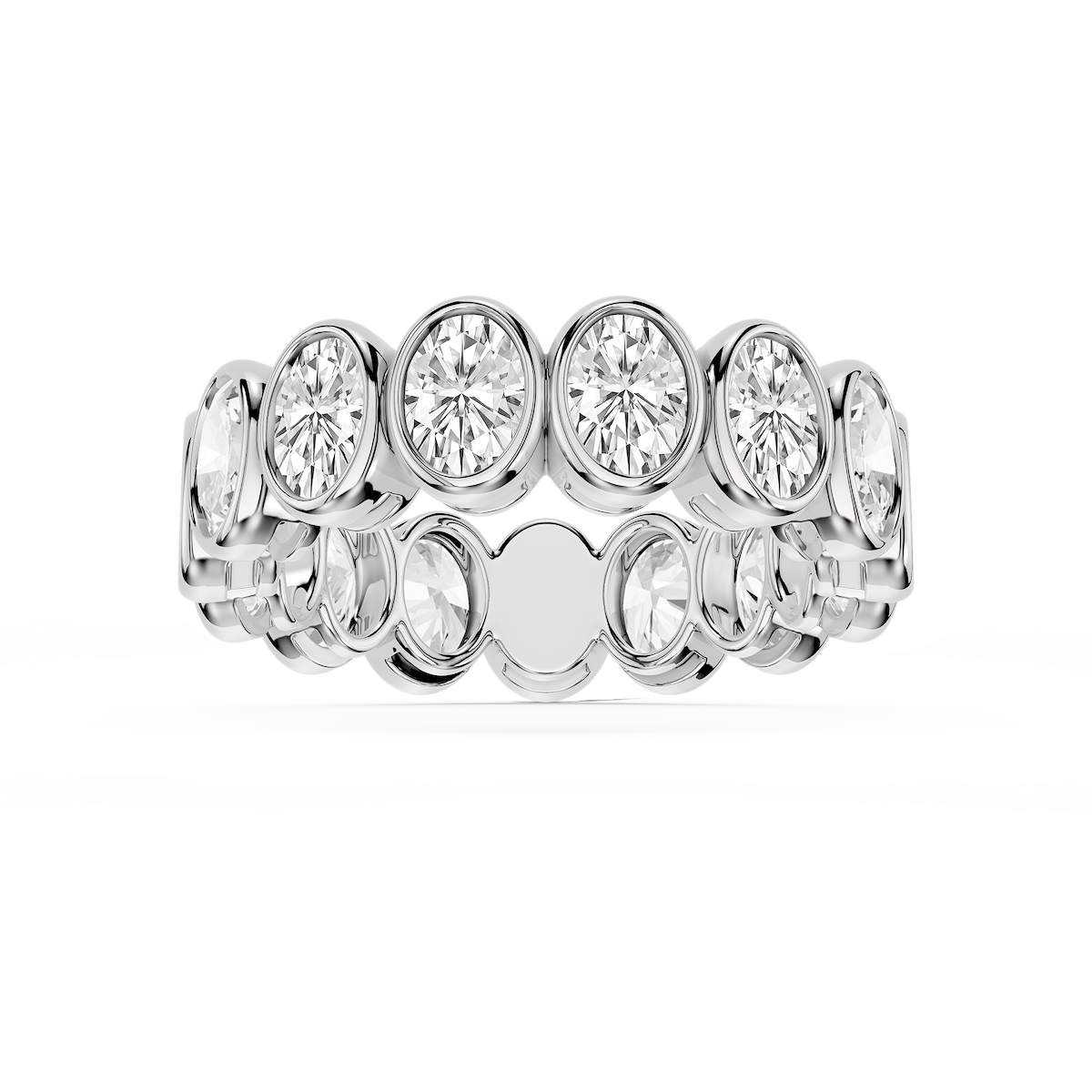 Tess Oval Lab Grown Diamond Bezel Eternity Band