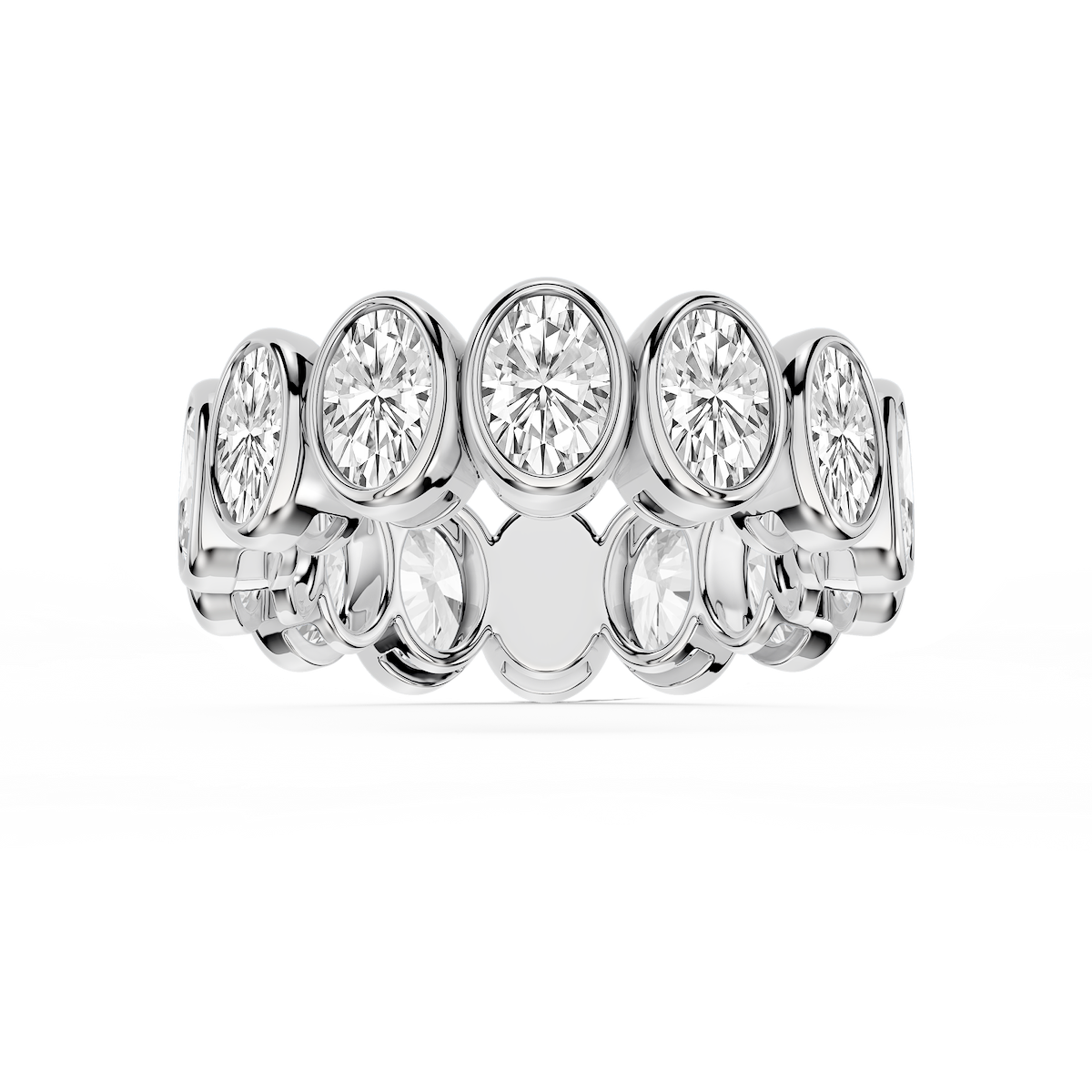 Tess Oval Lab Grown Diamond Bezel Eternity Band